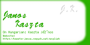 janos kaszta business card